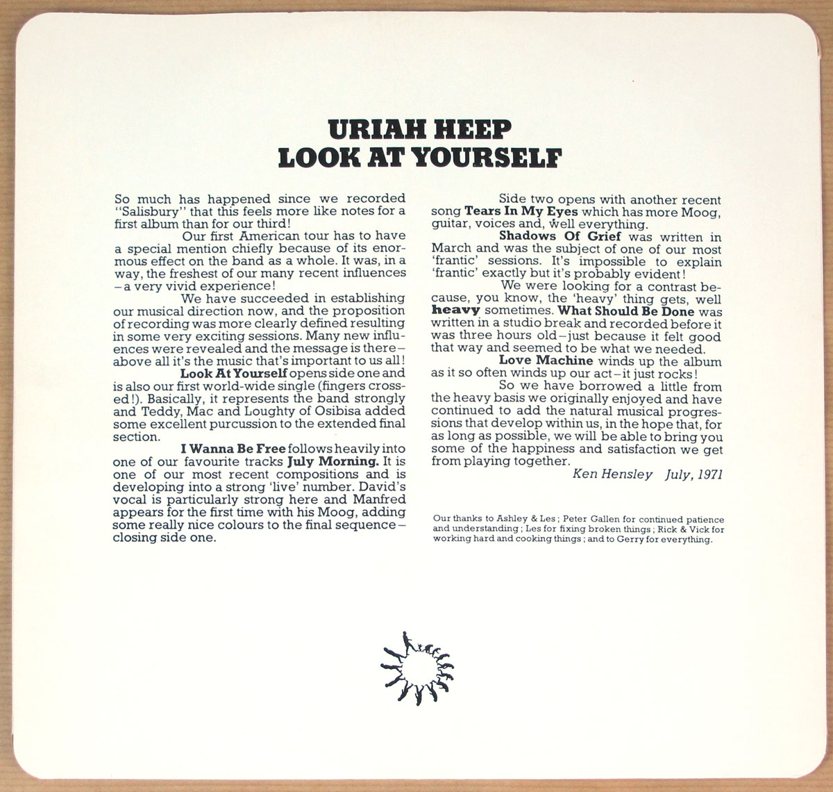 High Resolution Photos of uriah heep look at yourself uk 